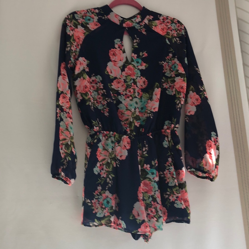 NWT Aqua floral shorts romper - Picture 1 of 6